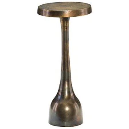 Round Chairside Table in Vintage Brass Finish